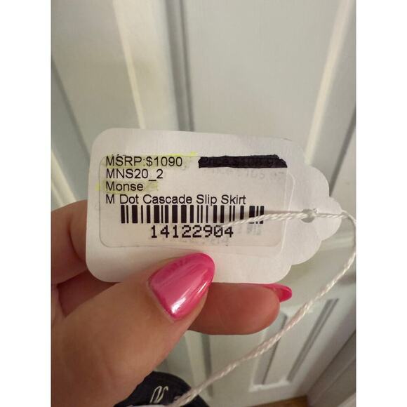 Monse M Dot Cascade Slip Skirt Silk Lined Asymmetrical Black Size 2 NEW - Picture 7 of 10